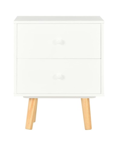 Tables de chevet 2 pcs Blanc 40 x 30 x 50 cm Pin massif
