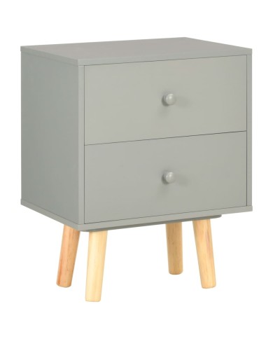 Tables de chevet 2 pcs Gris 40 x 30 x 50 cm Pin massif