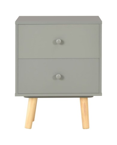 Tables de chevet 2 pcs Gris 40 x 30 x 50 cm Pin massif