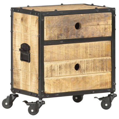 Table de chevet 40 x 30 x 50 cm Bois de manguier brut
