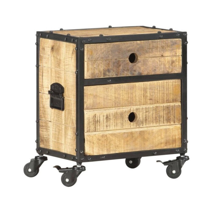 Table de chevet 40 x 30 x 50 cm Bois de manguier brut