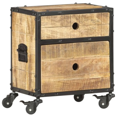 Table de chevet 40 x 30 x 50 cm Bois de manguier brut