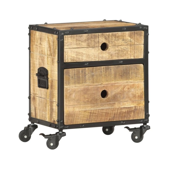 Table de chevet 40 x 30 x 50 cm Bois de manguier brut