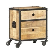 Table de chevet 40 x 30 x 50 cm Bois de manguier brut