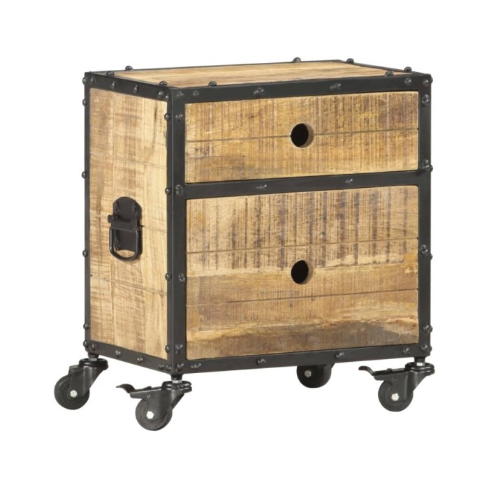 Table de chevet 40 x 30 x 50 cm Bois de manguier brut