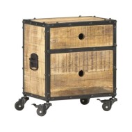 Table de chevet 40 x 30 x 50 cm Bois de manguier brut