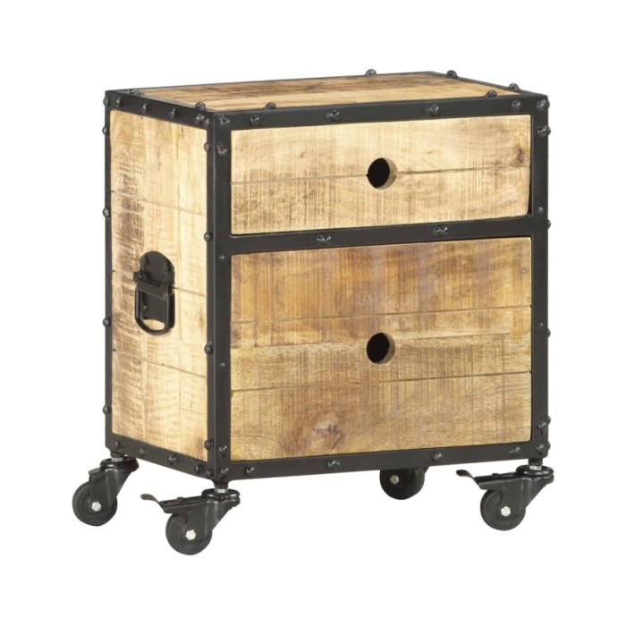 Table de chevet 40 x 30 x 50 cm Bois de manguier brut