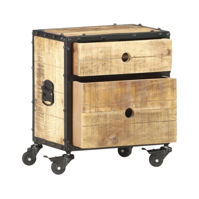 Table de chevet 40 x 30 x 50 cm Bois de manguier brut