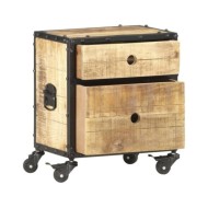 Table de chevet 40 x 30 x 50 cm Bois de manguier brut