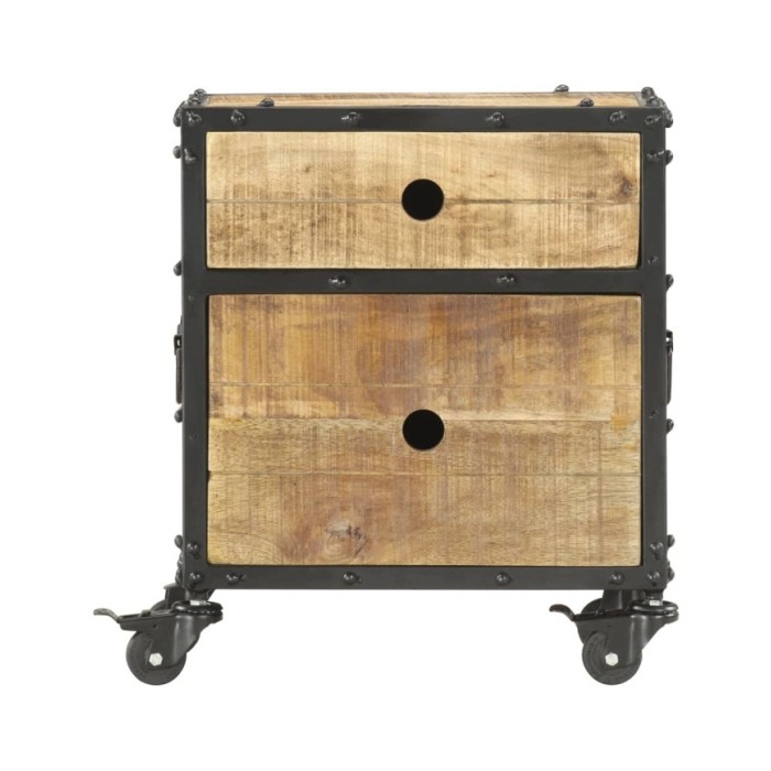 Table de chevet 40 x 30 x 50 cm Bois de manguier brut