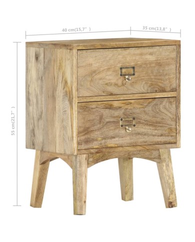 Table de chevet 40x35x55 cm Bois de manguier solide