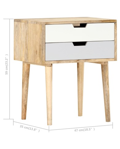 Table de chevet 47x35x59 cm Bois de manguier massif