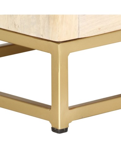 Table de chevet Doré 40 x 30 x 50 cm Bois de manguier massif