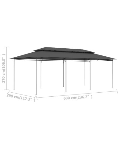 Belvédère 600x298x270 cm Anthracite