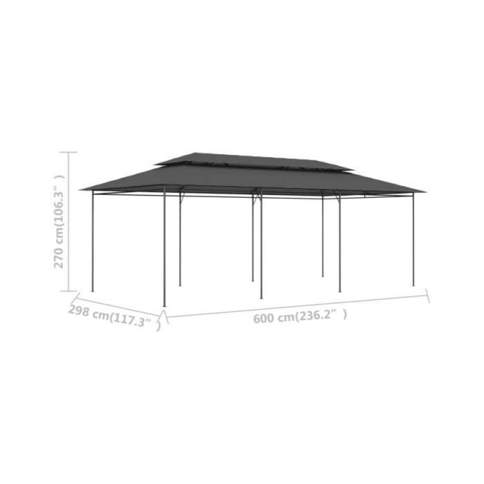 Belvédère 600x298x270 cm Anthracite