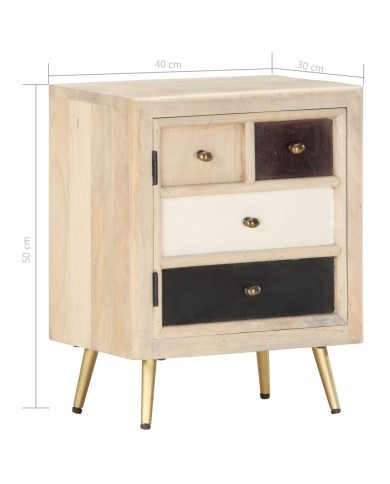 Table de chevet 40x30x50 cm Bois de manguier massif