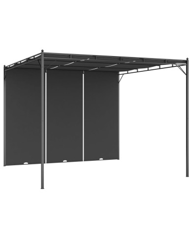 Belvédère de jardin avec rideau latéral 3x3x2,25 m Anthracite