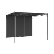 Belvédère de jardin avec rideau latéral 3x3x2,25 m Anthracite