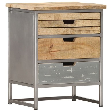 Table de chevet 40 x 30 x 50 cm Bois de manguier massif