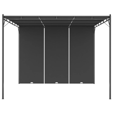 Belvédère de jardin avec rideau latéral 3x3x2,25 m Anthracite