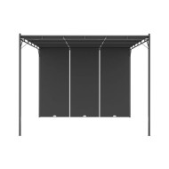 Belvédère de jardin avec rideau latéral 3x3x2,25 m Anthracite