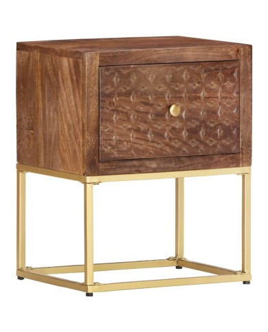 Table de chevet 40 x 30 x 50 cm Bois de manguier massif