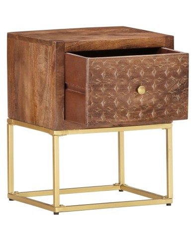 Table de chevet 40 x 30 x 50 cm Bois de manguier massif