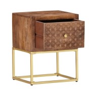 Table de chevet 40 x 30 x 50 cm Bois de manguier massif
