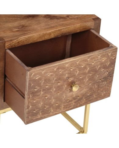 Table de chevet 40 x 30 x 50 cm Bois de manguier massif