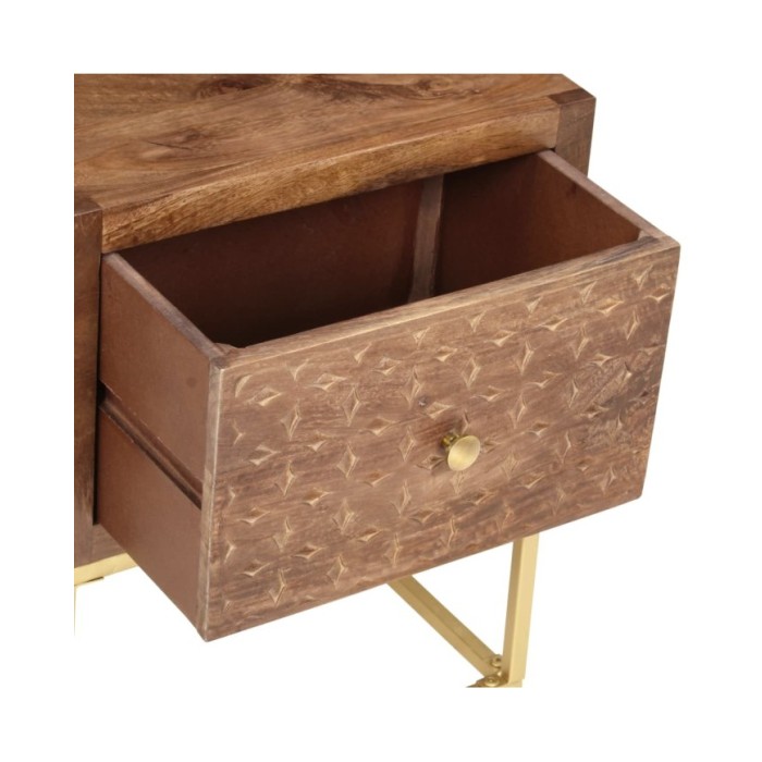 Table de chevet 40 x 30 x 50 cm Bois de manguier massif