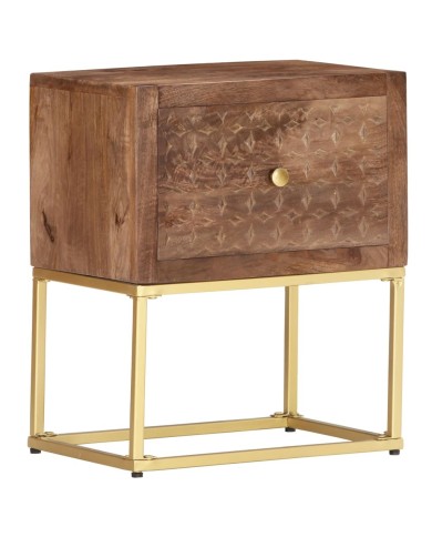 Table de chevet 40 x 30 x 50 cm Bois de manguier massif