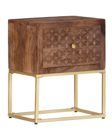 Table de chevet 40 x 30 x 50 cm Bois de manguier massif