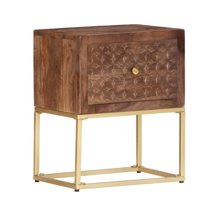Table de chevet 40 x 30 x 50 cm Bois de manguier massif