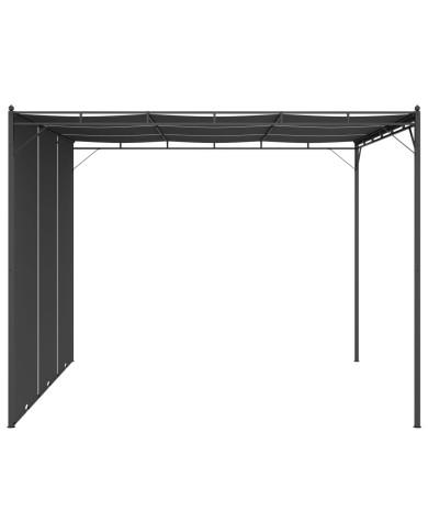 Belvédère de jardin avec rideau latéral 3x3x2,25 m Anthracite