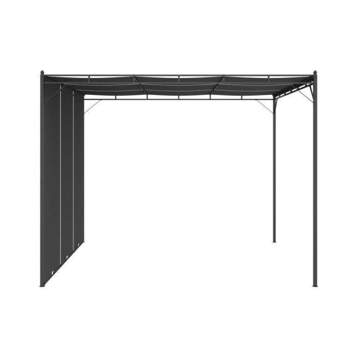 Belvédère de jardin avec rideau latéral 3x3x2,25 m Anthracite
