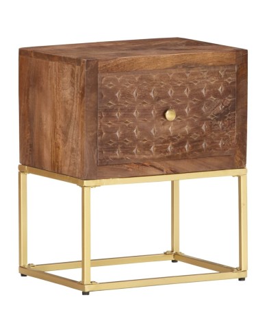 Table de chevet 40 x 30 x 50 cm Bois de manguier massif