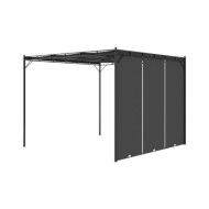Belvédère de jardin avec rideau latéral 3x3x2,25 m Anthracite