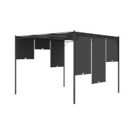 Belvédère de jardin avec rideau latéral 3x3x2,25 m Anthracite