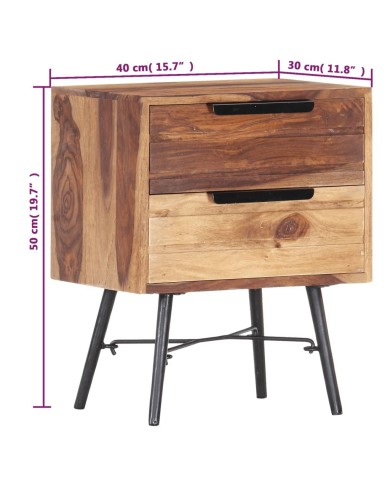 Table de chevet 40 x 30 x 50 cm Bois massif