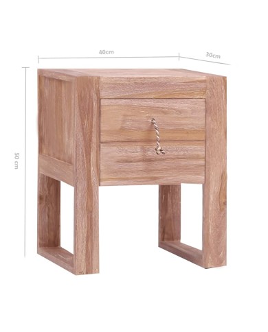 Table de chevet 40 x 30 x 50 cm Bois de teck solide