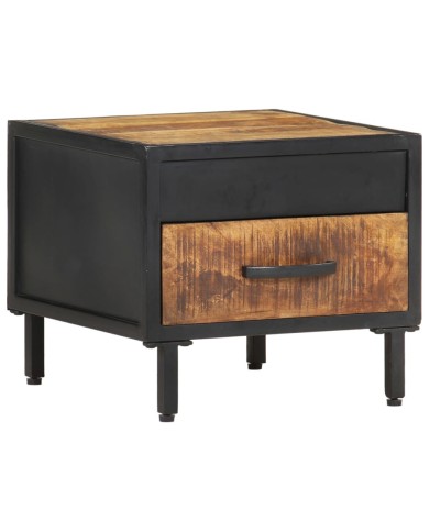 Table de chevet 40x40x35 cm Bois de manguier brut