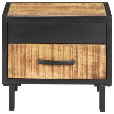 Table de chevet 40x40x35 cm Bois de manguier brut
