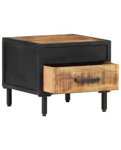 Table de chevet 40x40x35 cm Bois de manguier brut