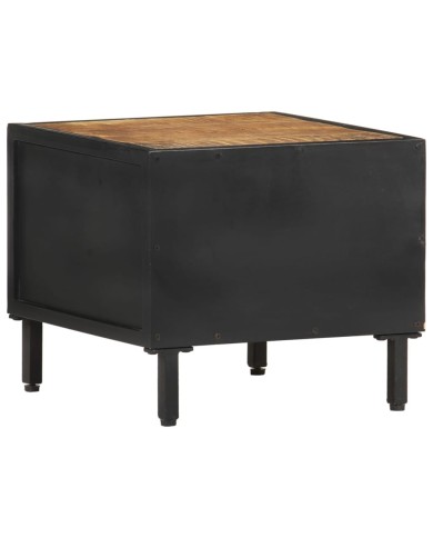 Table de chevet 40x40x35 cm Bois de manguier brut