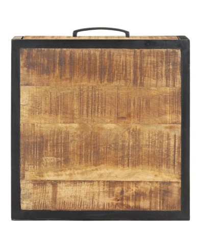 Table de chevet 40x40x35 cm Bois de manguier brut