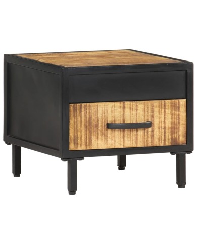Table de chevet 40x40x35 cm Bois de manguier brut