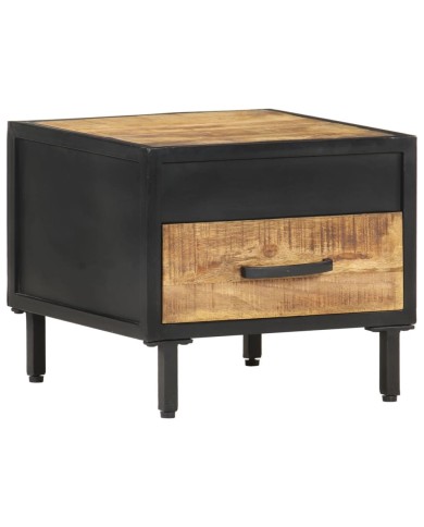 Table de chevet 40x40x35 cm Bois de manguier brut