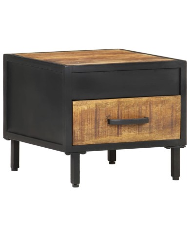 Table de chevet 40x40x35 cm Bois de manguier brut
