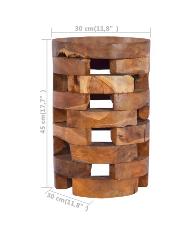 Table de chevet 30x30x45 cm Bois de teck massif