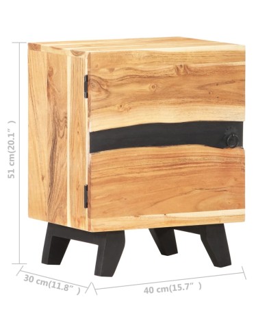 Table de chevet 40x30x51 cm Bois d'acacia massif